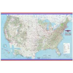  Thick laminated Aviators Map, 36in x 24in (unfolded 