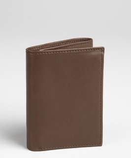 Trafalgar brown leather tri fold wallet