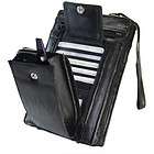 Organizer Bag Purse  Leather  Black  107BK