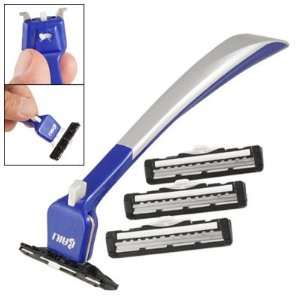  Men Travel Shaver Manual Razor w 4 Double Layer Blades 