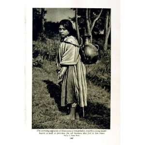  c1920 MEXICAN GIRL WATER CARRIER AGUAS CALIENTES INDIAN 