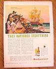 1944 Budweiser Beer Ad   Pilgrims Rationed Theme