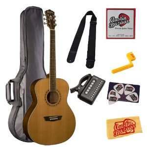  Washburn WMJ11S Mini Jumbo Acoustic Guitar Bundle with Gig 