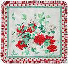  Strawberry Wilendur Tablecloth Pillow, Vintage Christmas Tablecloth 