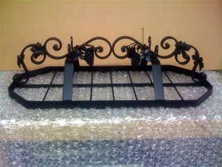 Beautiful Handcrafted Iron pot rack featuring forged iron grapes 