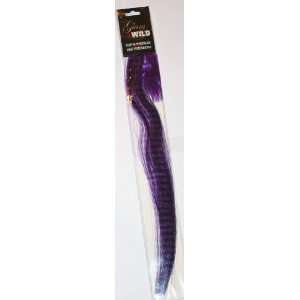 Natural Feather and Synthetic Hair Extension Clip In 16   Purple