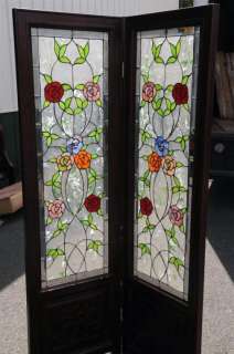   screen nice room divider or privacy piece with attractive floral glass