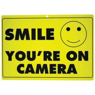 New SMILE YOURE ON CAMERA Yellow Business Security Sign CCTV Video 