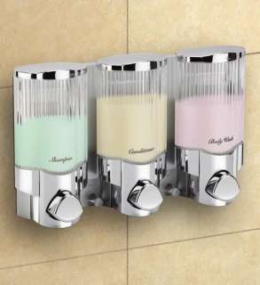 New Signature III Triple Soap Shampoo Dispenser Chrome  