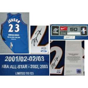  Michael Jordan Signed Blue LE275 Wizards Jersey Sports 
