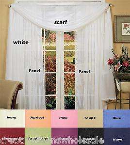 Crushed Voile Window Curtain Panel 51x84 2PCS FREE S&H  