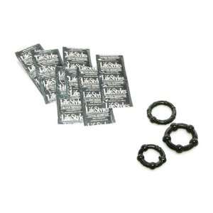   Condoms Non Lubricated 72 condoms Plus 3 Black Beaded ERECTION AIDS