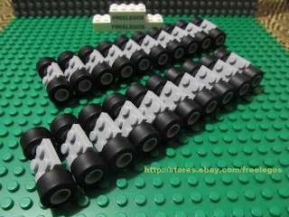 LEGO Bulk Lot of Grey Axles, Wheels, Tires Rims   100 Pieces total 