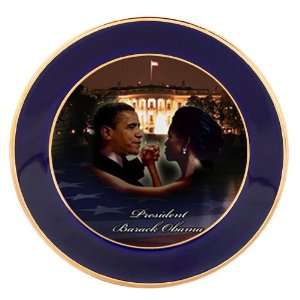  Obama Collectible Plate   Dream Dance  Blue/Gold 
