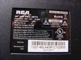 RCA 46 LCD TV 46LA45RQ Parts Power supply Main board etc  