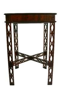 Chinese Chippendale Mahogany Side Table,Turn of Century  