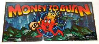 Money to Burn Game Theme Glass   Casino Decor  