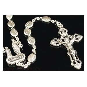  Lourdes Pewter Stamped Image Rosary Arts, Crafts & Sewing