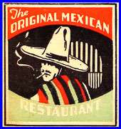 1940s The Original Mexican Restaurant Matchcover  San Antonio TX 