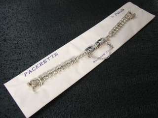   Ladies Single Lug Rhodium & Rhinestone 1950s Vintage Watch Band  