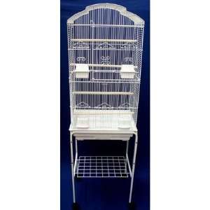   _4814WHT Shall Top Small Bird Cage with Stand in White