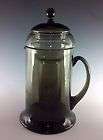 Brown Glass Carafe Jug Pitcher with Ice Tube 11 1/4