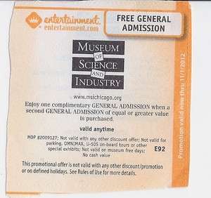 Museum of Science and Industry (Chicago) coupon  