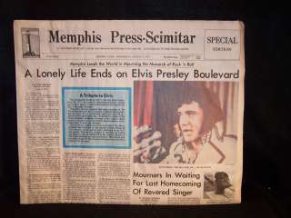 Memphis Press Scimitar Aug 17 1977   Elvis death issue  