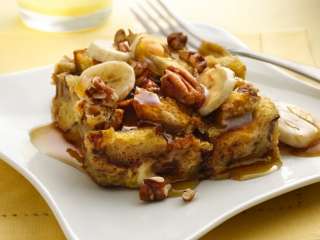   the addition of bananas and pecans the use of cinnamon bread is ideal