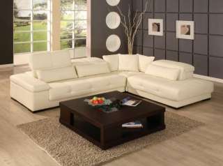 BELLA LIVING SECTIONAL Sofa SET Modern LEATHER WHITE  