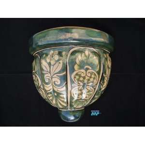 Sconce Wall Planter Pottery 10 (Brown & Green)[Hand Painted] Hanging 