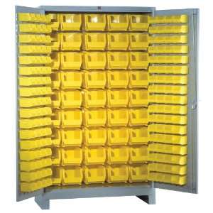  Steel Bin Storage Cabinet with 136 Small and 45 Large Plastic Bins 