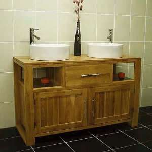 52 inch Contemporary Wood & Porcelain Sink Bathroom Vanity Set # 00106 
