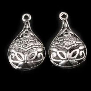 2X Miao silver pendant beads earrings findings MI142TU  