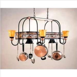  Odysee Rectangular Pot Rack with 8 Lights Finish Accent 