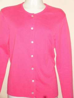   Sweater Cardigan Fuschia Small 6 8 Hot Pink Soft Lightweight Cotton