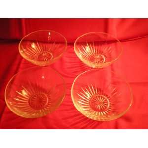  Princess House Set of Four Crystal Highlights Salad Bowls 