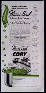 1953 Flavor Seal Cookware by Cory Corp. Magazine Ad  