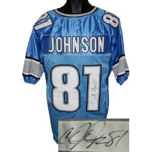  Calvin Johnson Autographed Uniform   Blue Prostyle JSA 