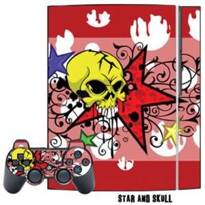   Cover for Playstation 3 Console + two PS3 Controllers   Star and Skull