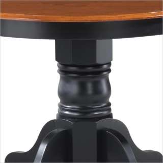   Styles Round Pedestal Casual Black & Cottage Oak Finish Dining Table