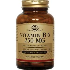  Solgar   Vitamin B6, 250 mg, 250 veggie caps Health 