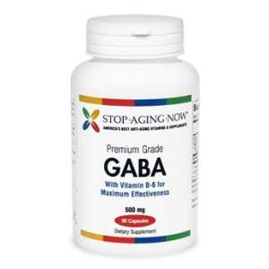  GABA WITH VITAMIN B6   500 mg. Premium Grade  90 Capsules 