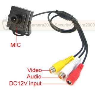 540TVL High Resolution Mini SONY CCD Color Video Camera Mic 0.01Lux