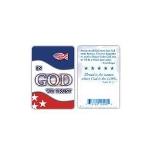   In God We Trust Pocket Card with Christian Fish Pin 