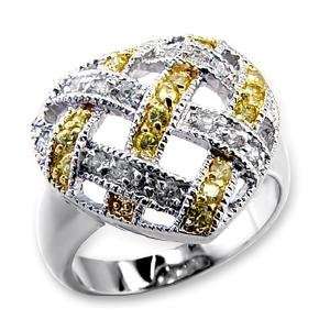  Size 6 Heart Topaz Cubic Zirconia Brass Reverse Two Tone 