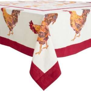 French Designed Rooster Tablecloths, 59x59  Kitchen 