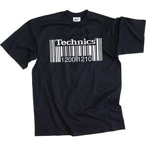 DMC Technics 1210 Apparel T Shirt   Barcode   Black  