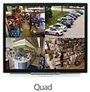 Full screen mode (one camera view) Quad Split Screen mode (4 camera 