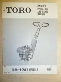 TORO OPERATING PARTS MANUAL MODEL POWER HANDLE SN# 40118 500 AND UP 